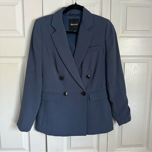 Madewell Blazer Womens 00 Double Breasted Recycled Polyester Jacket Workwear